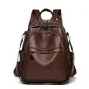Mochila de Couro Macio para Comércio Exterior Mais Vendida Nova Simples de Grande Capacidade Mochila de Viagem Multifuncional Bolsa Escolar para Estudantes