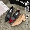 Zapatos de Punta Afilada con Lazo Pequeño Estilo Noche 2025 Nuevos Suela Suave Tacón Grueso Suave Cuero Patentado Zapatos con Plataforma Interior para Mujer
