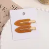 Presilha de Bico de Pato Acetato Acrílico Retrô Série Cor Sólida Brilho Fino Franja Presilha de Cabelo Sem Costura Cabelo Rebelde Lateral Presilha Reta