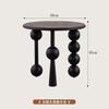 Mesa Redonda Pequeña de Madera Maciza, Mesa de Centro Estilo Vintage, Mesa Auxiliar Retro para Esquina de Sofá de Sala de Estar, Mesa Auxiliar Pequeña Creativa, Mesa de Centro Retro