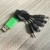 Cabo Adaptador de Um para Cinco com Conector Verde, Cabo de Dados de Um para Cinco, Cabo de Iluminação e Decoração, Cabo de Carregamento Solar, Expansão Multi-Interface