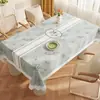 Toalha de mesa com estampa floral e de plantas, novo modelo 2025, luxo leve, toque de alta qualidade, lavável, à prova d'água, resistente a óleo, para uso doméstico em mesas de centro
