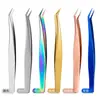 Pinça Modeladora de Cílios de Aço Inoxidável, Clipe Pena Dourada, Clipe Golfinho, Clipe Pavão, Pinça Flor, Pinça para Cílios Postiços, Ferramentas de Beleza para Cílios