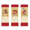 2027 Año de la Oveja Nuevo Calendario Cultural y Creativo de los Nueve Caminos Dios de la Riqueza Colgante de Pared para el Hogar Calendario de Tela de Seda de Alta Gama