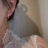 Arete de aro pequeño de cadena de circón retro francés para mujer, viento frío, sentido de alta gama, pequeño y exquisito, aretes de viaje al por mayor