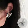Pendientes de Clip Retro Estilo Hong Kong Dulces y Frescos para Mujer, de Moda y Versátiles, Alta Gama, No Requieren Perforación, Clips para Cartílago, Pendientes Personalizados de Nicho, Tendencia