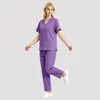 TEMU Salão de Beleza Coreano Roupa de Trabalho Estilo Europeu Lavável Resistente a Amassados Unissex Conjunto de Roupas de Trabalho para Esteticista