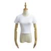 Camiseta corta sexy sin espalda de Pure Sweet Spice Girl para mujer, diseño de verano, con cordones, cintura abierta y hombros descubiertos.
