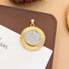 Colgante de Moda Transfronterizo con Circonita Microincrustada, Colgante de Collar Geométrico en Forma de Corazón Chapado en Cobre Dorado, Accesorio de Cadena de Clavícula Simple para Mujer
