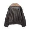 Atacado de Roupas Femininas Transfronteiriças Estilo Europeu e Americano Outono e Inverno 2025 Novidades Casacos Jaqueta de Couro Peça Única com Pele Sintética