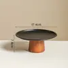Bandeja negra para bocadillos de té con patas altas, estante para bocadillos de mesa de centro, bandeja de exhibición, bandeja de frutas de acero inoxidable de alta gama, bandeja para uso doméstico y comercial