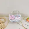 Bolso Infantil Estilo Chanel de Moda para Niña, Cartera de Monedas Portátil Fresca y Linda con Perlas, Bolso de Hombro con Cadena a la Moda