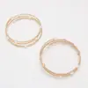 Pulsera de Anillo Triple de Perlas de Agua Dulce Natural de Moda para Mujer Pulsera Enrollada de Oro de 14k Pulsera Sencilla de Perla Redonda