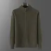 Cárdigan de lana pura transfronterizo para hombre, cuello alto, con cremallera completa, nuevo suéter de punto de lana para otoño e invierno