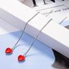 Linha de orelha Estilo coreano fresco vermelho fresco amor orelha gota elegante em forma de coração orelha corrente acessórios de orelha Mulheres