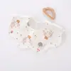 Babero de bebé personalizado, toalla de saliva impermeable de algodón puro para recién nacidos, babero absorbente ampliado de 360 grados para comer