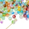 Cuentas de Grieta de Hielo, Cuentas de Vidrio de Flor Rota, Cuentas Sueltas de Vidrio, Pulseras de Amistad Hechas a Mano para DIY, Cuentas Redondas, Accesorios de Cuentas Sueltas