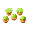 Ornamento de Grama Fofo com Expressão Curativa para Mesa, Plantas Verdes em Vasos, Boneca DIY Caixa Surpresa, Decorações de Casa de Boneca, Acessórios de Resina