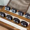 Colección de Figuras de Gato Pintadas de Ébano, Gato Acostado, Bebé Plátano, Accesorios Divertidos para Gatos, Accesorios de Joyería de Moda