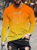 Camiseta de Manga Larga 2025 para Hombre Camiseta de Manga Larga con Estampado y Cuello Redondo Moderna Versátil Top Casual Ropa para Hombre