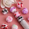 Las cuentas redondas de amor con perlas de dibujos animados se pueden usar con cuentas de arcilla con agujeros rectos, cadena para teléfono móvil, llavero, cadena para bolso, accesorios.