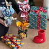 Papel de Presente Impermeável Florido Floral para o Natal Maçã Buquê Caixa de Presente Embalagem de Natal Presente Materiais Florais