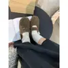 Primer Encuentro Zapatos de Invierno para Mujer al Aire Libre Esponjosos Estilo Nuevo 2026 Mocasines Forrados de Lana con Tira Única Mary Janes