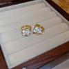 Pendientes Geométricos de Amor con Goteo de Aceite de Aguja de Plata Corea del Sur Pendientes Sencillos de Flores Pendientes de Moda Elegantes Pendientes de Alta Gama para Mujeres