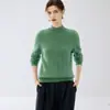 Maciez luxuosa - Suéter de cashmere com gola semi-alta, tricotado com sete agulhas e fio único torcido, para mulheres, suéter de malha de cashmere de cabra, camada base quente
