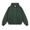 Sudadera con Capucha y Cremallera 380g Logotipo Personalizado Pesada Trendy Marca Chaqueta con Cremallera Ropa de Trabajo Sudadera con Bordado Impreso