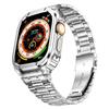 Adequado para Apple Watch S10/7/6/Ultra Caixa Pequena Quadrada de Aço Cinco Moedas Pulseira Integrada 41/44/45/49mm