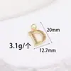 Base de Pingente DIY Hexagonal com Asa de Libélula Letra D Banhada a Ouro 14K Micro-Incrustada Zircônia Sintética