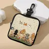 Monedero con Estampado de Gato Lindo, Bolso de Almacenamiento Impermeable de Cuero Artificial con Cremallera, Estuche Multifuncional Mini para Auriculares