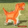 Nuevo y lindo perro corgi famoso en internet, globo animal de papel de aluminio con ruedas para niños, adecuado para puestos de mercado nocturno y venta al por mayor