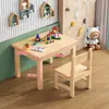 Conjunto de Mesa e Cadeiras de Madeira Maciça para Bebês e Crianças Mesa e Cadeira Infantil Mesa de Estudo para Casa Mesa de Aprendizado Precoce Mesa de Pintura Brinquedo
