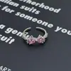 Estilo Dulce de Niña Plata Rosa Diamante Colorido Tesoro Lazo Estrella Corona Anillo Abierto Anillo de Apilamiento de Nicho para Mujeres