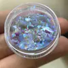Pó Brocado Nuvem para Nail Art de Celebridade da Internet, Cor Ultra-Fada Sonhadora Aurora Deslumbrante, Pó Opalino Sonhador Iridescente Ultra-Fino, Pó de Veludo para Unhas