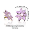 Pendientes de botón de verano transfronterizos europeos y americanos con gota de aceite y florcitas, estilo fresco, perla artificial, sol, versátiles, de acero inoxidable