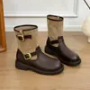 Nova coleção de outono 2026: botas de corte justo, botas da moda, botas estilo western, botas que aumentam a altura para mulheres baixinhas, botas com cinto retrô