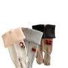 Leggings infantis outono e inverno forrados com fleece espessados seda coreana veludo flor calças compridas infantis bebê bebê meias-calças quentes