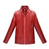 Abrigo de cuero Forest Bird para mujeres de mediana edad y mayores de talla grande Chaqueta de cuero acolchada de primavera y otoño Chaqueta para entrega en feria de una pieza