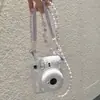 [Funda Transparente Mini12] Funda de Cristal para Instax Carcasa Dura Polaroid Funda Protectora para Cámara Cadena de Funda de Moda