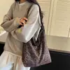 Bolsa de Lona Feminina Grande Capacidade 2026 Nova Outono Inverno Casual Estampa de Leopardo Bolsa Transversal Versátil Para Aula Trabalho Bolsa Tote