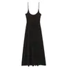 Roupas Femininas 2026 Primavera Nova Moda Elegante Doce e Picante Estilo Veludo Vestido Longo Cor Sólida Vestido Slip Efeito Emagrecedor
