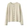 Recomendado~ Otoño e Invierno 2025 Nuevo Suéter de Cachemir para Bebé de Cuello Redondo Holgado Cardigan para Mujer Chaqueta Camiseta de Punto para Base