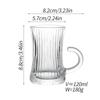 Juego de Taza y Platillo para Café Turco para el Hogar Vidrio para Té Negro Taza de Agua Estilo Europeo de Gama Alta Exquisito Nicho Taza para el Té de la Tarde