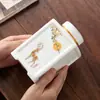 Tarro de té de porcelana de jade con grasa de oveja de alta calidad, tarro cerámico sellado, medio gato, tarro de Dendrobium, tarro de porcelana, logotipo, venta al por mayor, a prueba de humedad