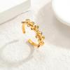 Exclusivo transfronterizo para anillo de apertura de lazo de oro de 18 quilates de acero inoxidable estilo INS, nicho de joyería de lujo para damas que combina con todo