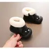 Sapatos de inverno para crianças, sapatos para bebês aprenderem a andar, botas quentes de algodão, botas de neve para meninos, sapatos de estilo coreano para meninas, botas curtas, sapatos para bebês