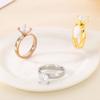 Anel par simples para casal anel de diamante com quatro garras anel par 4mm anel par liso de aço titânio anel de casamento joia para casal em estoque